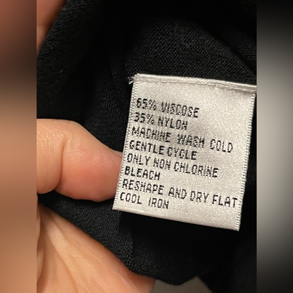 - Talbots Women's Shawl Like Collar Top 3/4 Sleeve Black Size M - Picture 3 of 4